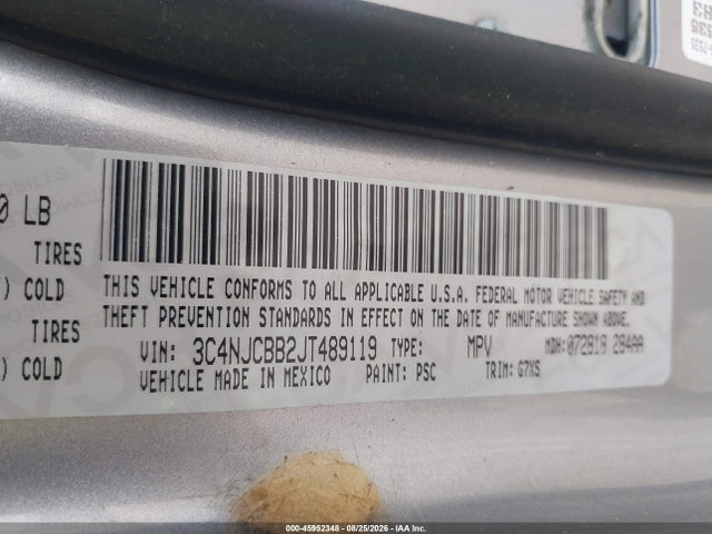 Продажа на аукционе авто 2018 Jeep Compass Sun And Wheel Fwd, vin: 3C4NJCBB2JT489119, номер лота: 45952348