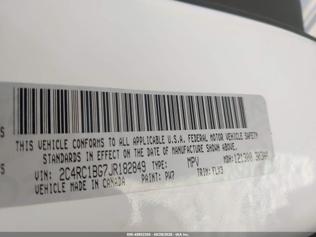 Auction sale of the 2018 Chrysler Pacifica Touring L, vin: 2C4RC1BG7JR182849, lot number: 45952350