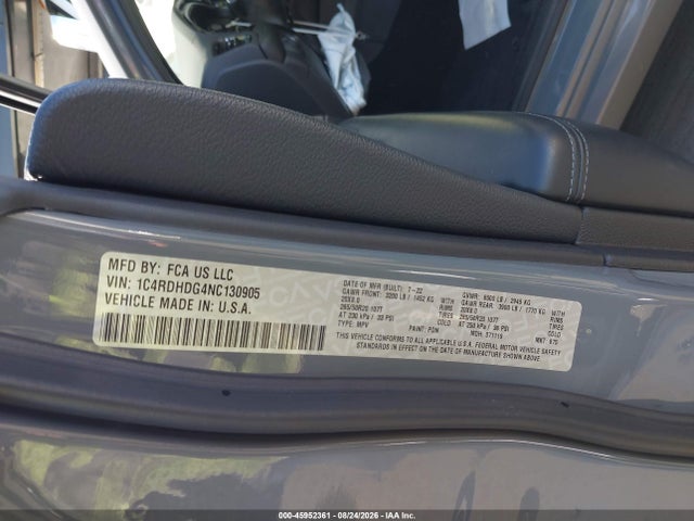 Продаж на аукціоні авто 2022 Dodge Durango Gt Rwd, vin: 1C4RDHDG4NC130905, номер лоту: 45952361