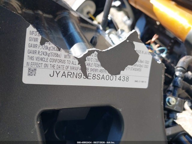 2025 Yamaha Mt09 Sp მანქანა იყიდება აუქციონზე, vin: JYARN95E8SA001438, აუქციონის ნომერი: 45952434