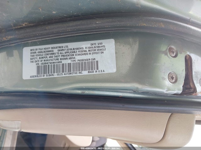 Продаж на аукціоні авто 2003 Subaru Outback, vin: 4S3BH675036655895, номер лоту: 45952470