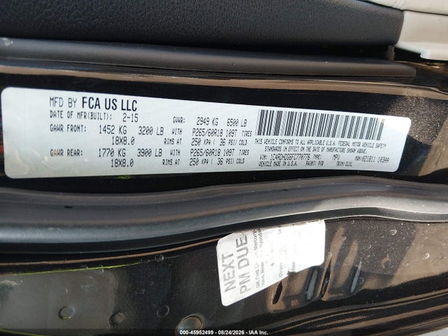 Продаж на аукціоні авто 2015 Dodge Durango Limited, vin: 1C4RDHDG6FC770776, номер лоту: 45952499