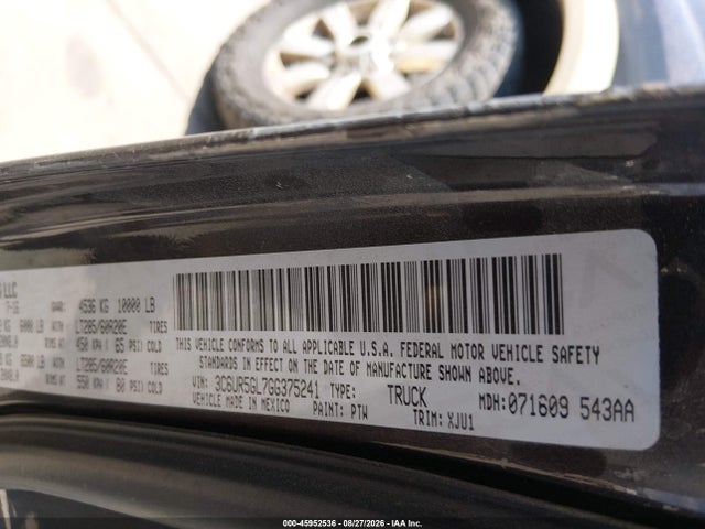 45952536 :رقم المزاد ، 3C6UR5GL7GG375241 vin ، 2016 Ram 2500 Laramie Longhorn مزاد بيع