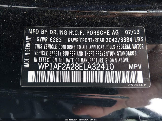 Aukcja sprzedaży 2014 Porsche Cayenne Diesel, vin: WP1AF2A28ELA32410, numer aukcji: 45952804