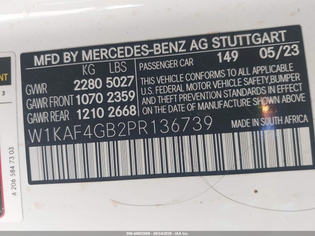 W1KAF4GB2PR136739 Mercedes-Benz C 300 Sedan
