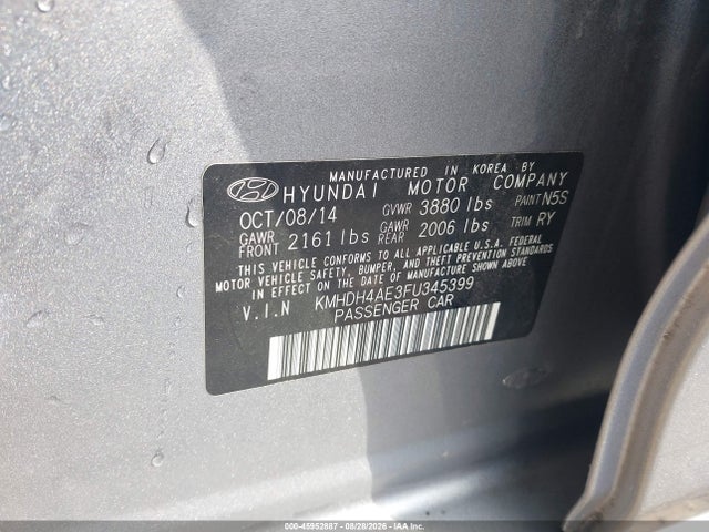Aukcja sprzedaży 2015 Hyundai Elantra Se, vin: KMHDH4AE3FU345399, numer aukcji: 45952887