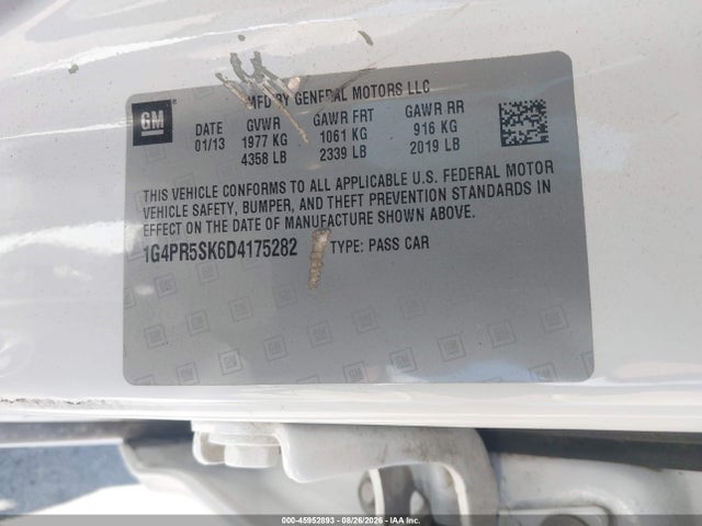 Aukcja sprzedaży 2013 Buick Verano Convenience Group, vin: 1G4PR5SK6D4175282, numer aukcji: 45952893
