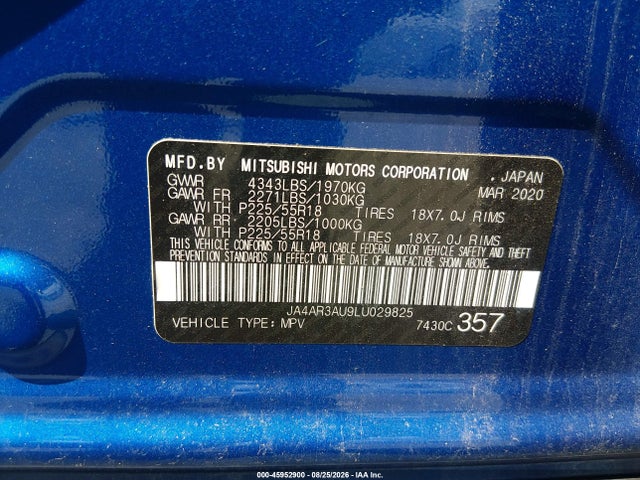 Продаж на аукціоні авто 2020 Mitsubishi Outlander Sport 2.0 Sp Awc, vin: JA4AR3AU9LU029825, номер лоту: 45952900