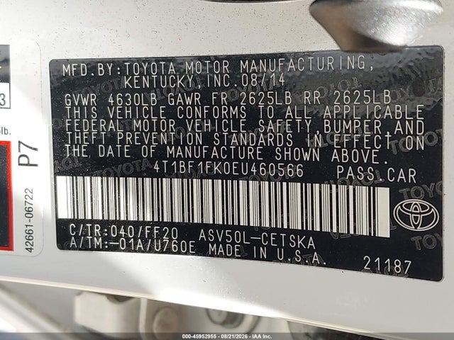 Toyota CAMRY SE 2014 4T1BF1FK0EU460566 Image 9