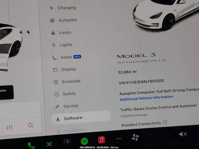 5YJ3E1EA8LF805305 Tesla Model 3 Standard Range Plus Rear-wheel Drive/standard Range Rear-wheel Drive