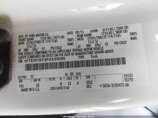 Ford F-150 Xl 2015 1FTEW1EF2FKE55050 Image 9