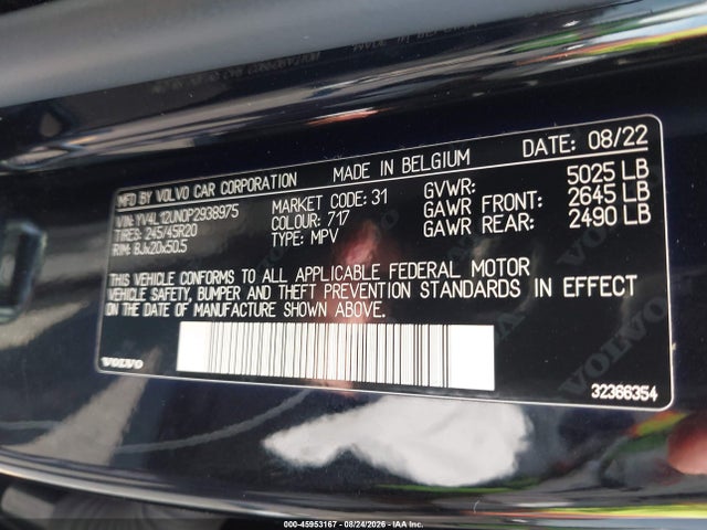 Volvo Xc40 B5 Plus Bright Theme 2023 YV4L12UN0P2938975 Image 9