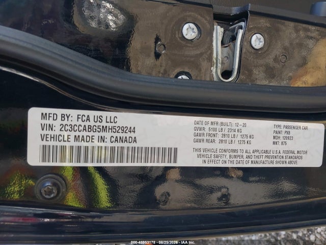 Продажа на аукционе авто 2021 Chrysler 300 300s, vin: 2C3CCABG5MH529244, номер лота: 45953178