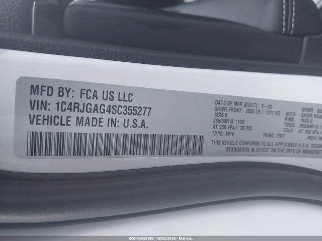 2025 Jeep Grand Cherokee Laredo X 4x2 მანქანა იყიდება აუქციონზე, vin: 1C4RJGAG4SC355277, აუქციონის ნომერი: 45953190