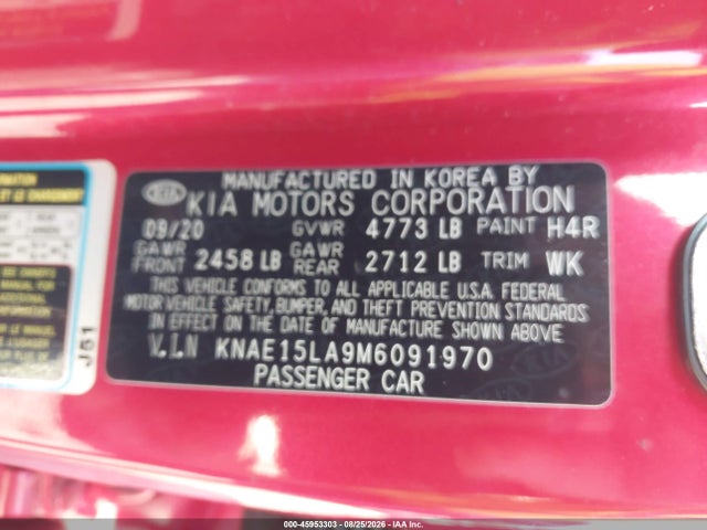 Продаж на аукціоні авто 2021 Kia Stinger Gt-line, vin: KNAE15LA9M6091970, номер лоту: 45953303