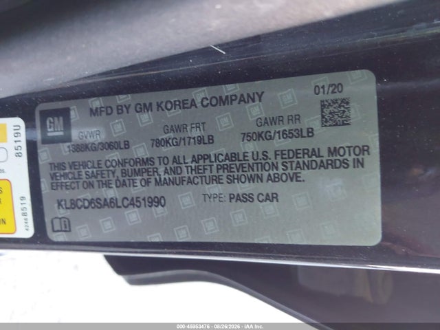 Chevrolet Spark Fwd 1lt Automatic 2020 KL8CD6SA6LC451990 Image 9