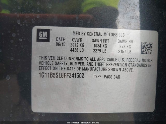 Chevrolet MALIBU LS 2015 1G11B5SL8FF341602 Image 9