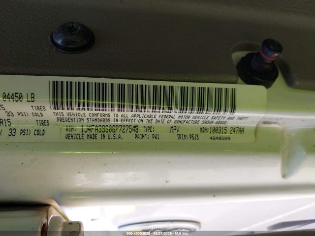 45953539 :رقم المزاد ، 1J4FA39S06P727548 vin ، 2006 Jeep Wrangler X مزاد بيع