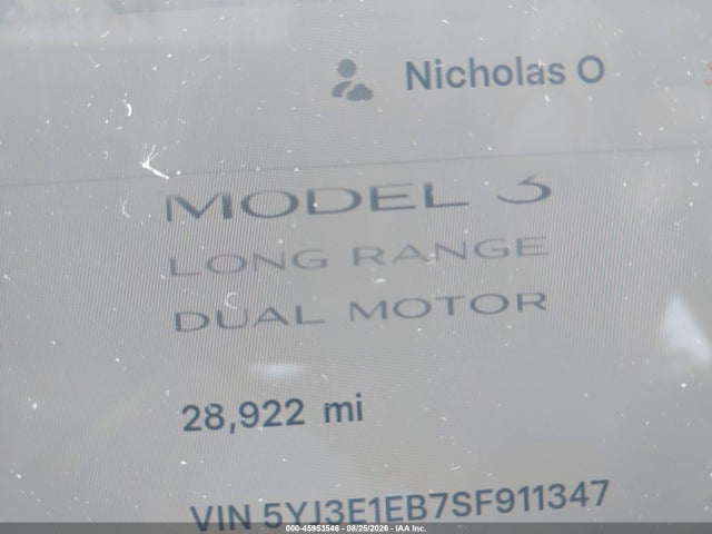 Tesla Model 3 Long Range All-wheel Drive 2025 5YJ3E1EB7SF911347 Image 15