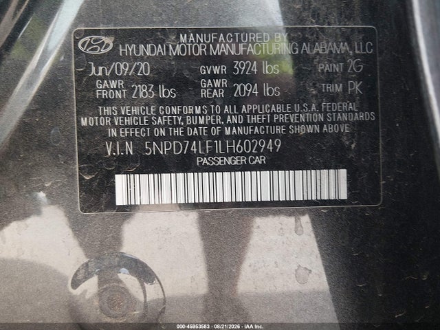 Hyundai ELANTRA SE 2020 5NPD74LF1LH602949 Image 9