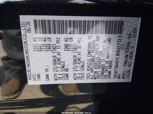 Продажа на аукционе авто 2026 Nissan Rogue Sv, vin: 5N1BT3BA6TC860703, номер лота: 45953698