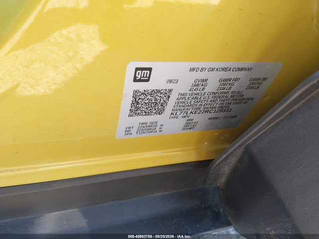 45953758 :رقم المزاد ، KL77LKE22RC129331 vin ، 2024 Chevrolet Trax Fwd Activ مزاد بيع