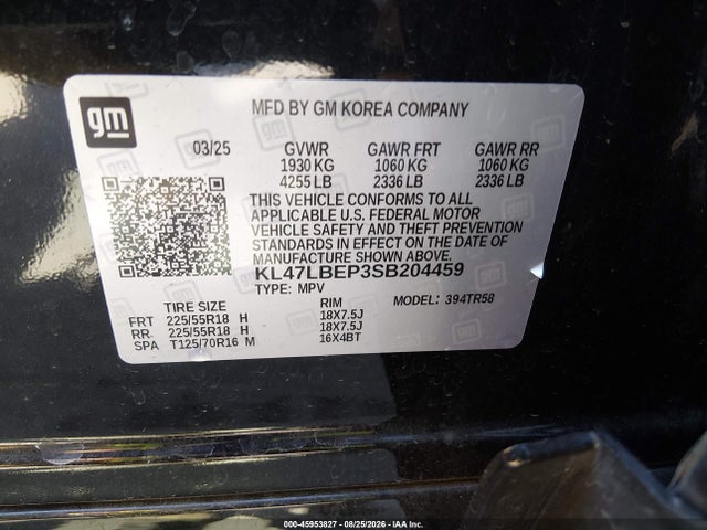 Продажа на аукционе авто 2025 Buick Envista Sport Touring Fwd, vin: KL47LBEP3SB204459, номер лота: 45953827