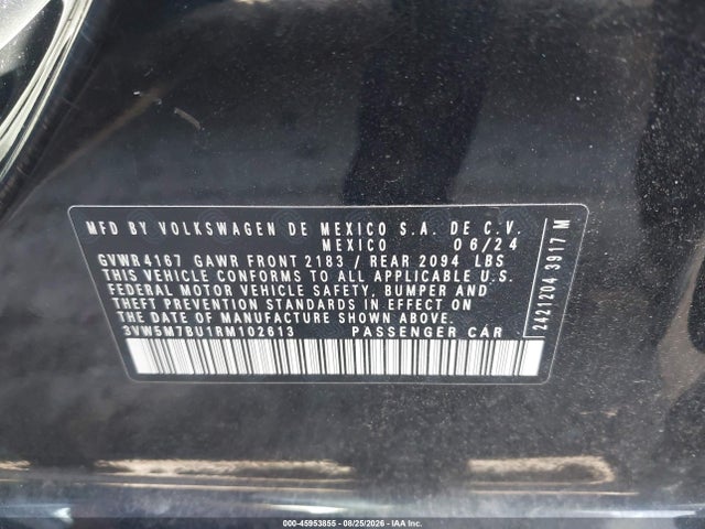 Auction sale of the 2024 Volkswagen Jetta 1.5t S, vin: 3VW5M7BU1RM102613, lot number: 45953855