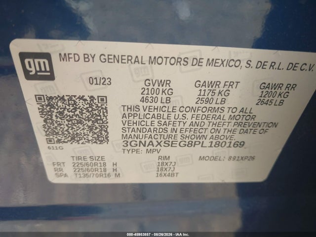 Chevrolet Equinox Awd Ls 2023 3GNAXSEG8PL180169 Image 9