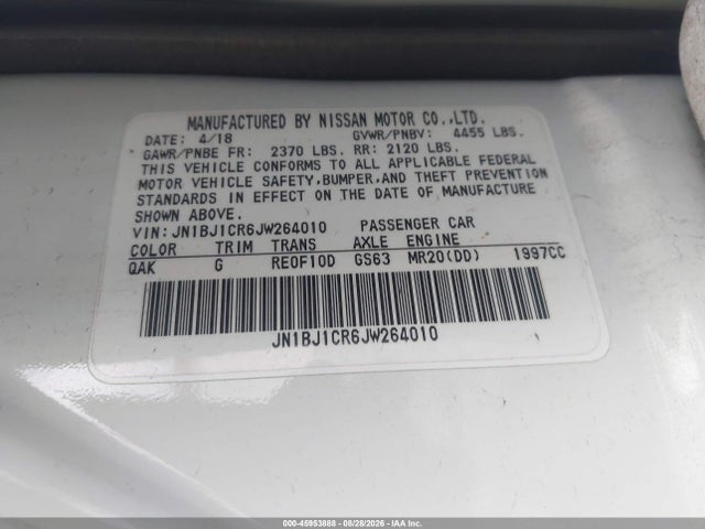 Продаж на аукціоні авто 2018 Nissan Rogue Sport S, vin: JN1BJ1CR6JW264010, номер лоту: 45953888