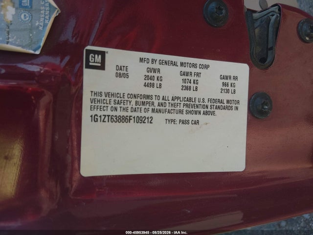Продажа на аукционе авто 2006 Chevrolet Malibu Maxx Lt, vin: 1G1ZT63886F109212, номер лота: 45953945