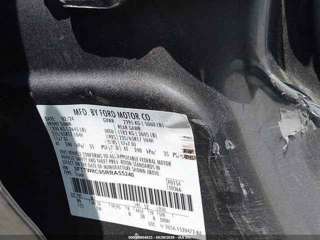 Продаж на аукціоні авто 2024 Ford Maverick Xlt, vin: 3FTTW8C95RRA55240, номер лоту: 45954023
