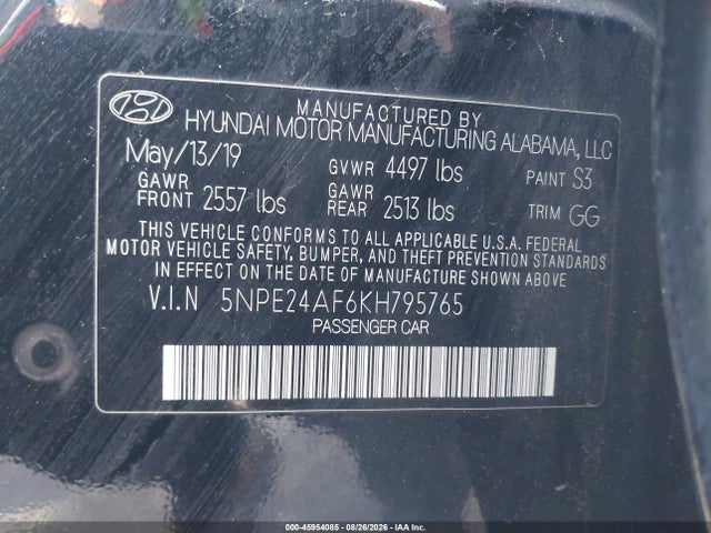 Hyundai SONATA SE 2019 5NPE24AF6KH795765 Image 9