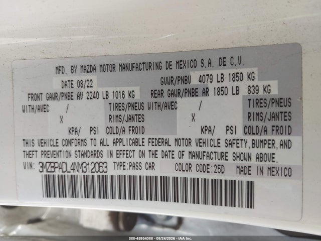 Mazda Mazda3 Premium 2022 3MZBPADL4NM312063 Image 9