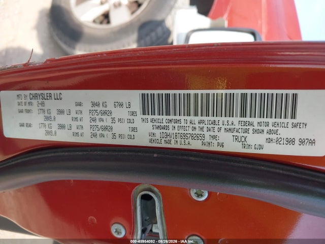 Продажа на аукционе авто 2009 Dodge Ram 1500 Laramie, vin: 1D3HV18T69S782659, номер лота: 45954092