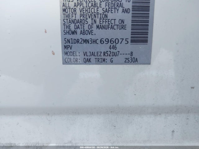 Nissan Pathfinder Sv 2017 5N1DR2MN3HC696075 Image 9