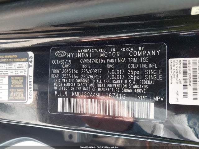Hyundai Tucson Value 2020 KM8J3CA49LU167416 Image 9