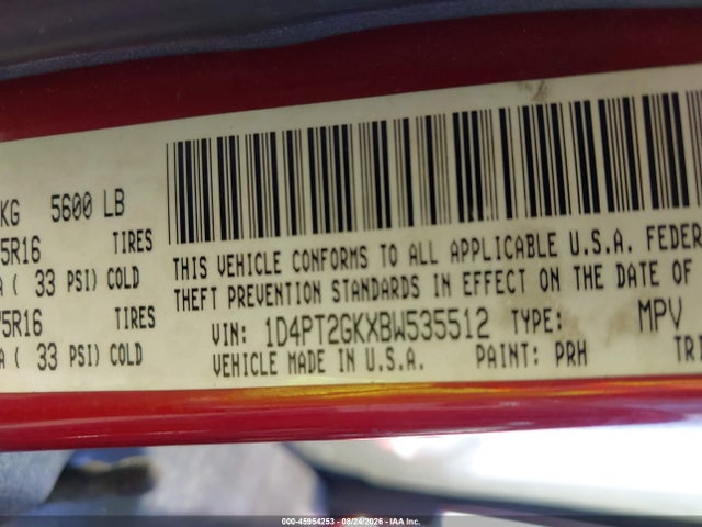 Продаж на аукціоні авто 2011 Dodge Nitro Se, vin: 1D4PT2GKXBW535512, номер лоту: 45954253