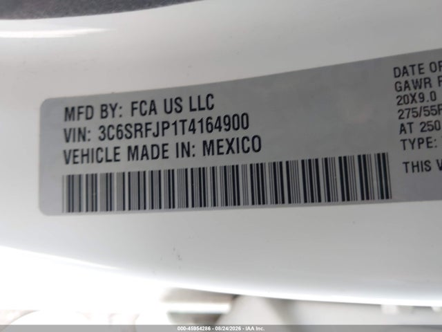 Продажа на аукционе авто 2026 Ram 1500, vin: 3C6SRFJP1T4164900, номер лота: 45954286