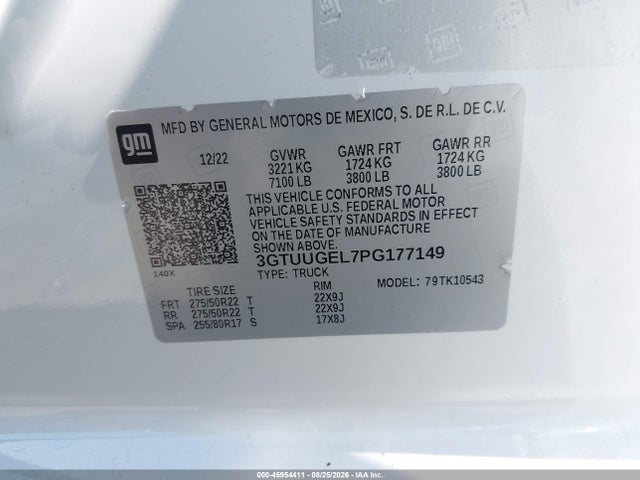 Продаж на аукціоні авто 2023 Gmc Sierra 1500 4wd  Short Box Denali, vin: 3GTUUGEL7PG177149, номер лоту: 45954411