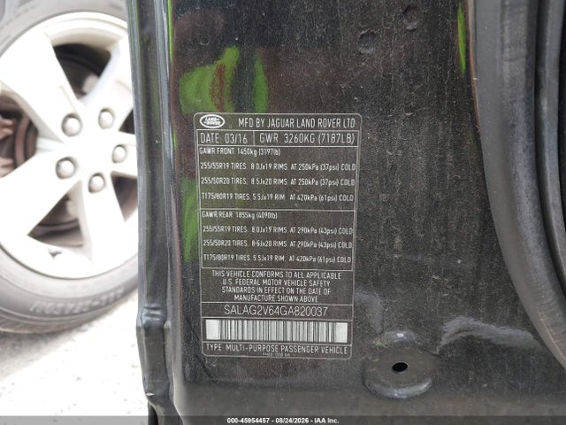 Land Rover LR4 2016 SALAG2V64GA820037 Image 9