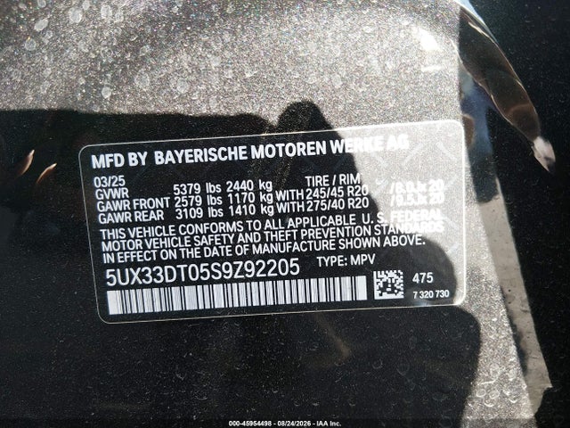 Продажа на аукционе авто 2025 Bmw X4 Xdrive30i, vin: 5UX33DT05S9Z92205, номер лота: 45954498