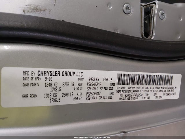45954501 :رقم المزاد ، 3D4PG5FV7AT109749 vin ، 2010 Dodge Journey Sxt مزاد بيع