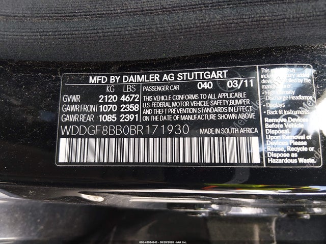 Auction sale of the 2011 Mercedes-benz C 300 Sport 4matic, vin: WDDGF8BB0BR171930, lot number: 45954643