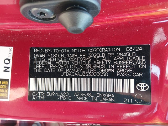 2025 Toyota Crown Signia Limited მანქანა იყიდება აუქციონზე, vin: JTDACAAJ3S3003050, აუქციონის ნომერი: 45954665