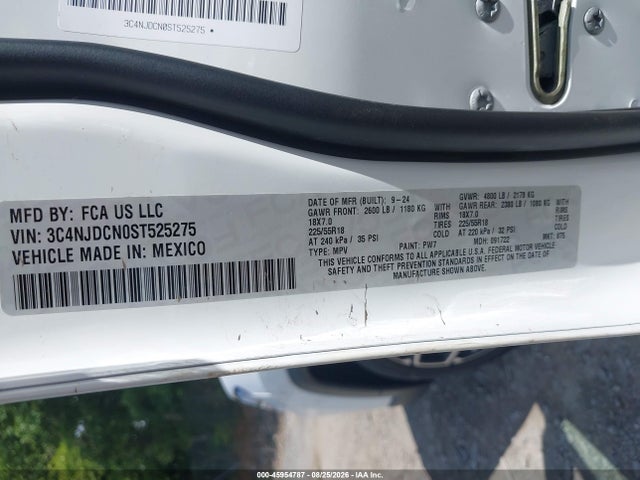 2025 Jeep Compass Limited 4x4 მანქანა იყიდება აუქციონზე, vin: 3C4NJDCN0ST525275, აუქციონის ნომერი: 45954787