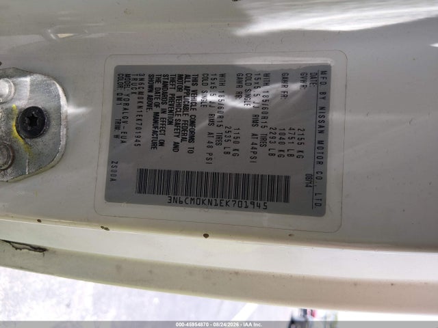 Aukcja sprzedaży 2014 Nissan Nv200 Sv, vin: 3N6CM0KN1EK701945, numer aukcji: 45954870