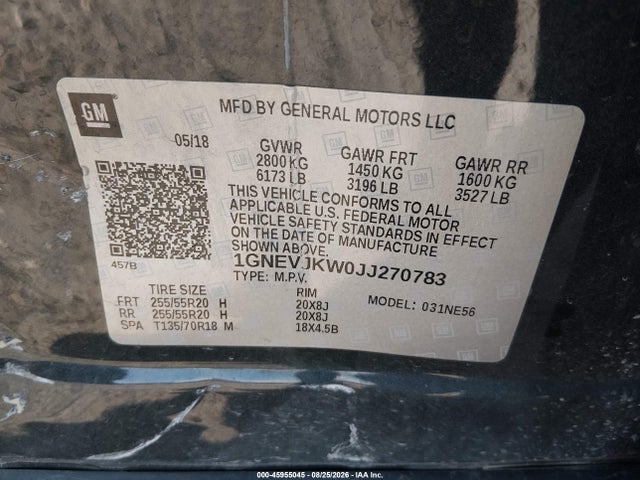 1GNEVJKW0JJ270783 Chevrolet Traverse Premier