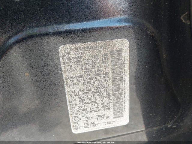Aukcja sprzedaży 2012 Nissan Rogue S, vin: JN8AS5MT6CW605095, numer aukcji: 45955074