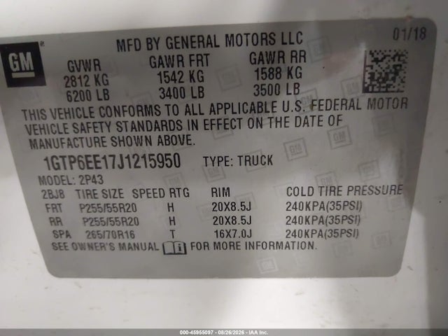 Продажа на аукционе авто 2018 Gmc Canyon Denali, vin: 1GTP6EE17J1215950, номер лота: 45955097